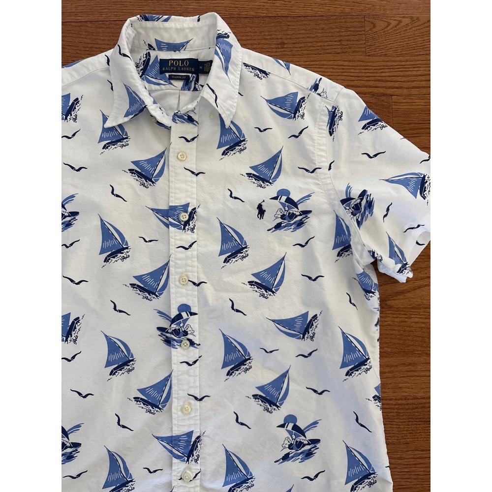Polo Ralph Lauren Classic Fit Polo Bear Oxford Saiboat Men's Shirt-‎ Size M - Picture 3 of 7